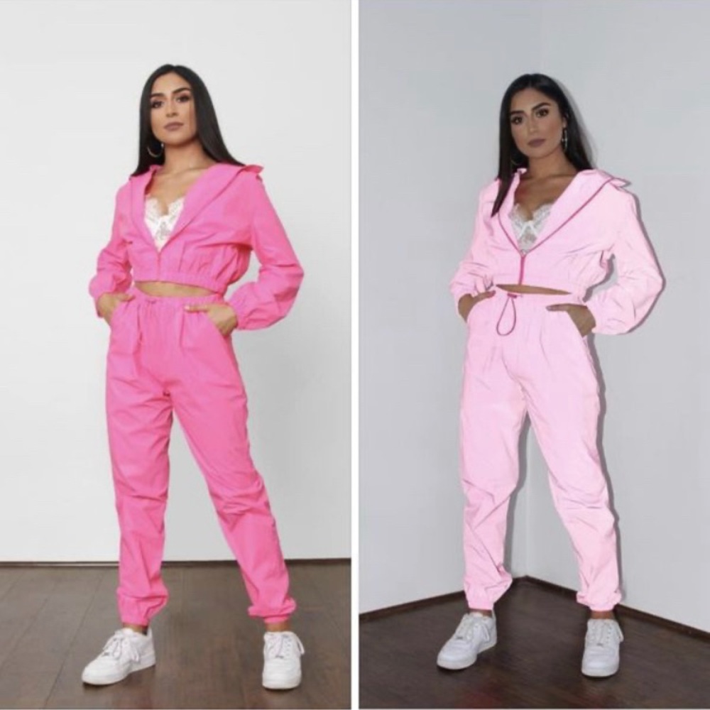 Reflective Pink Windbreaker Set